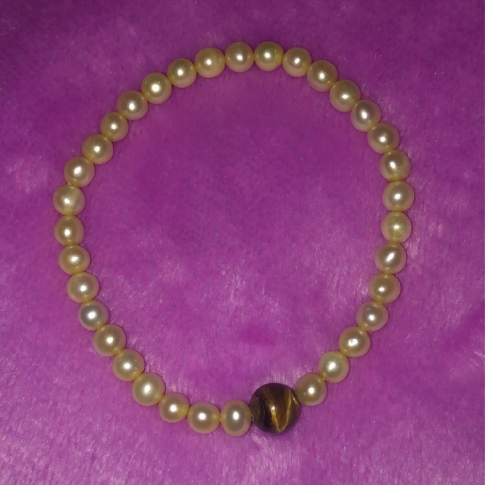 Tiger’s Eye River Pearl Bracelet